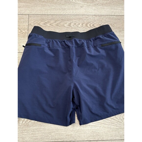 Fabletics Shorts Mens 2XL XXL Blue Black The Franchise Activewear Lined Gym - Picture 7 of 8